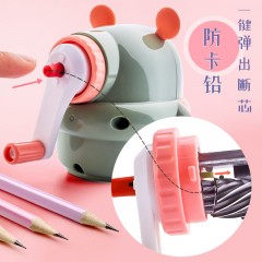 轉(zhuǎn)筆刀小學(xué)生削筆刀手搖自動進鉛卡通削筆器大女兒童機器人刨筆器